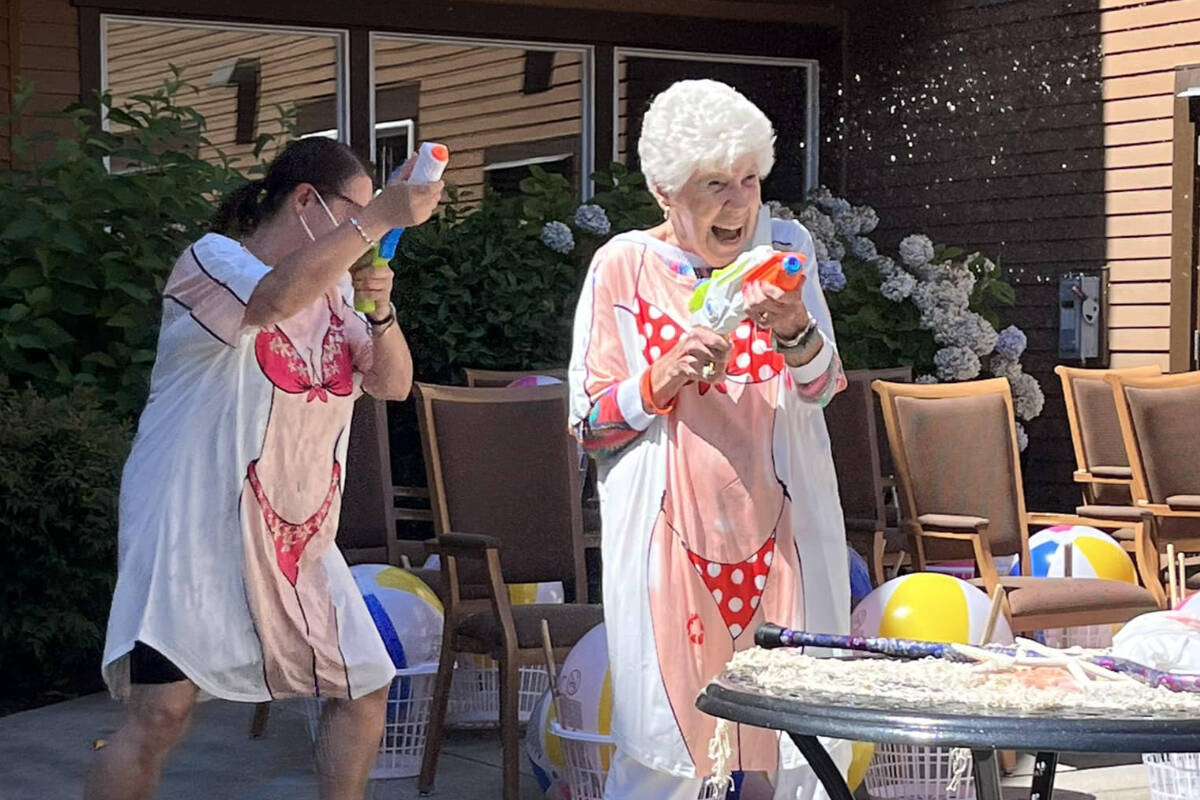 Social summer events at Quail Park at Lynnwood have included a street fair, beach day, and an Elvis-themed party.