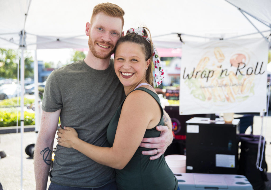 Timothy and Jessica Aubert own Wrap ’n’ Roll. They recently married. (Olivia Vanni / The Herald)
