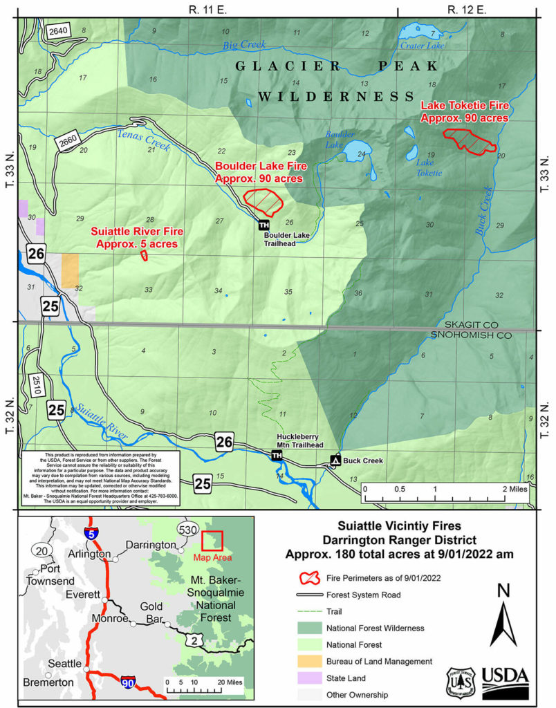 Weather could quell fires burning northeast of Darrington