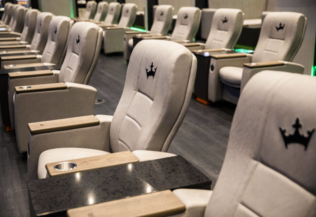 Chairs with the DraftKing logo line the floor of the DraftKings Sportsbook at the Tulalip Casino on Tuesday, in Tulalip. (Olivia Vanni / The Herald)
