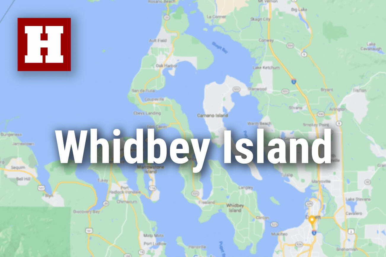 Logo for news use featuring Whidbey Island in Island County, Washington. 220118