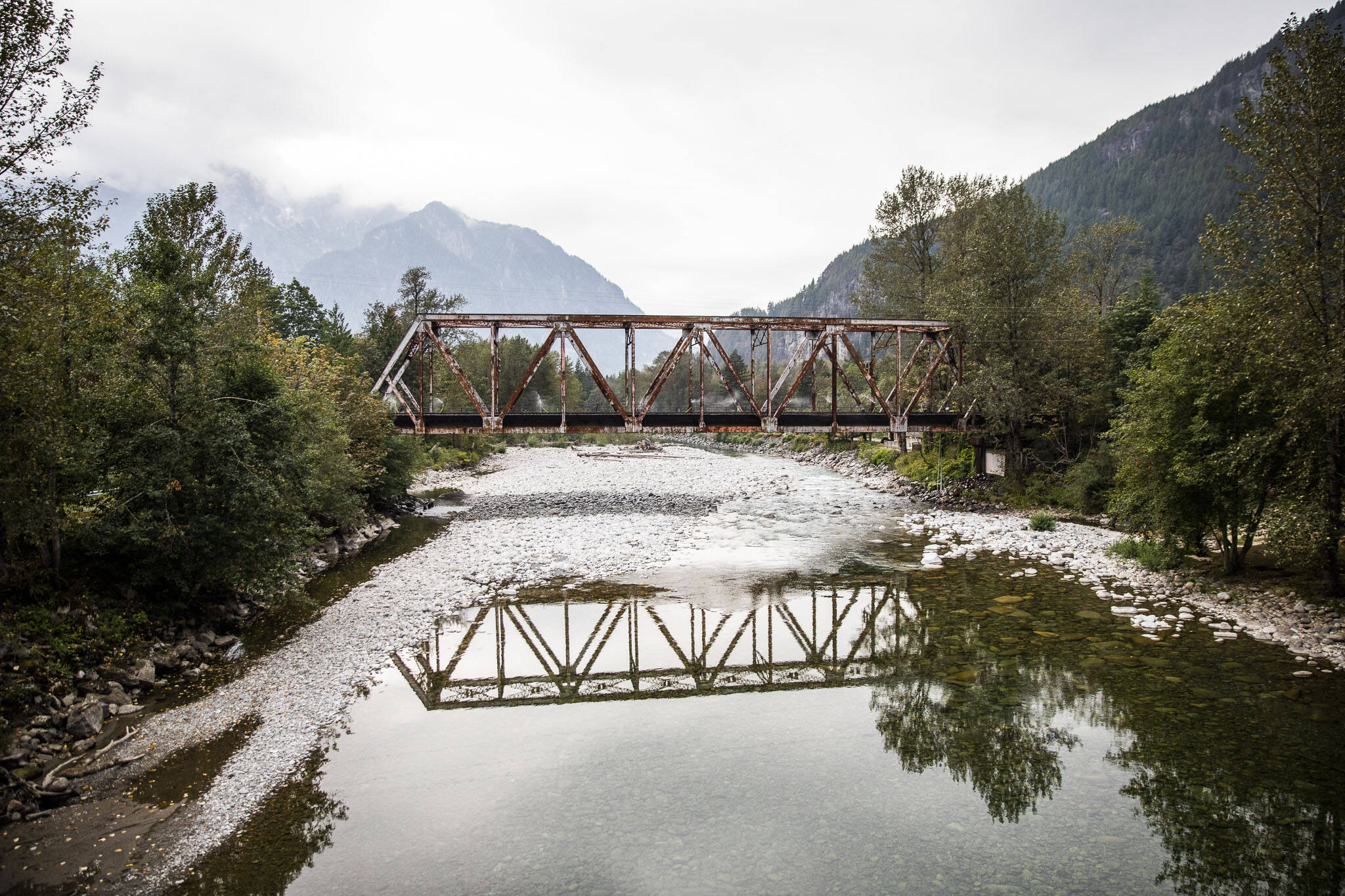 The North Fork Skykomish River passes through Index on Tuesday, Sept. 13, 2022. (Olivia Vanni / The Herald)
