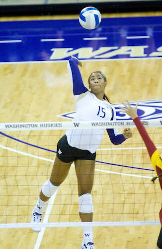 Bianca Rowland, a Lynnwood native and King’s High School alum, started four years for the University of Washington volleyball team. (Photo provided by the Snohomish County Sports Hall of Fame)