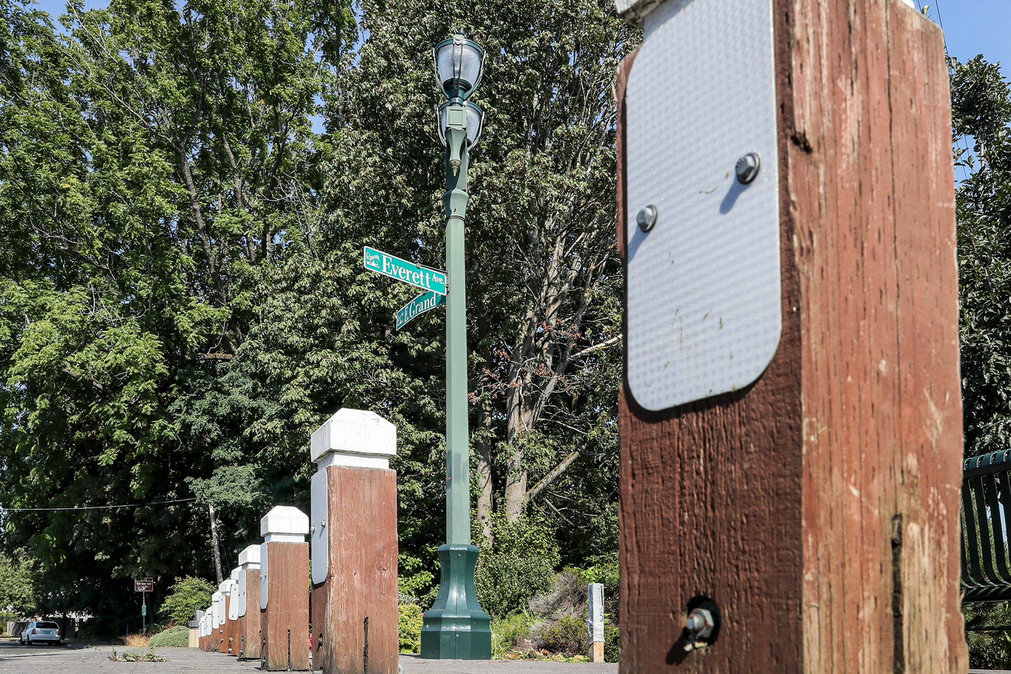 The city of Everett is planning a bridge from Everett Avenue east across the railroad to property it’s developing into the Everett Point Industrial Center. (Kevin Clark / The Herald)