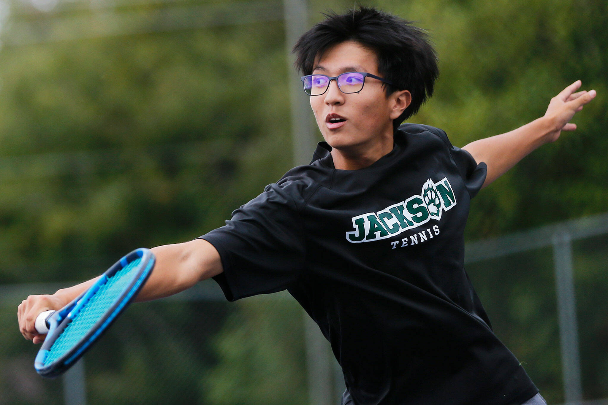 Defending 4A state champion Jackson features a trio of elite players, including reigning 4A state singles runner-up Henry Park. (Ryan Berry / The Herald)