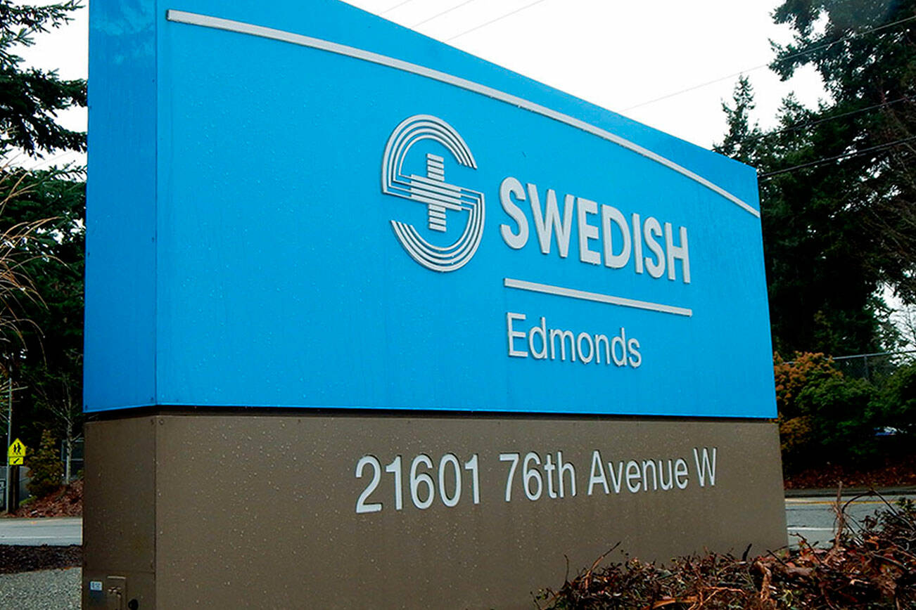 The sign at Swedish Edmonds. (Herald file)