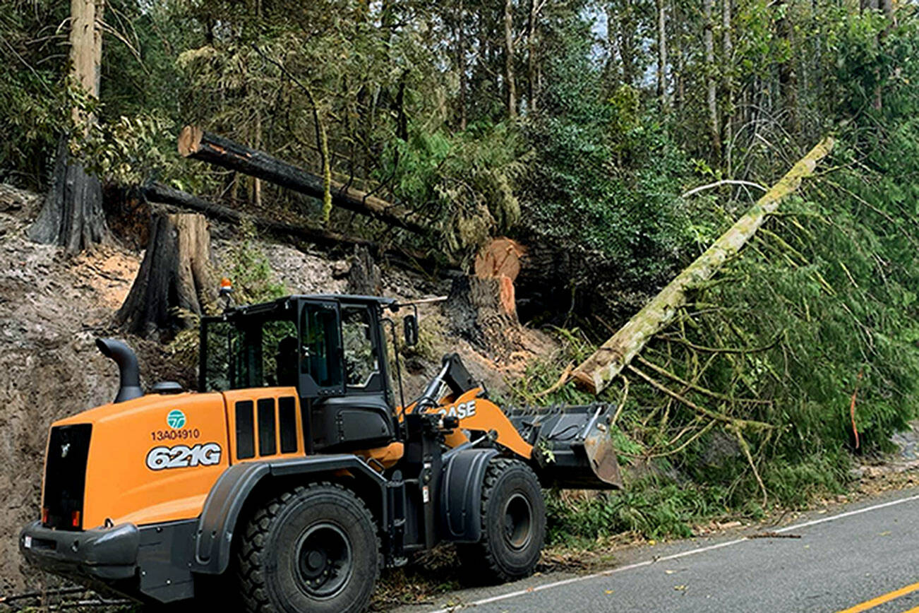 Crews from Washington State Department of Transportation continue to clear debris from U.S. 2 earlier this week. (Inciweb)