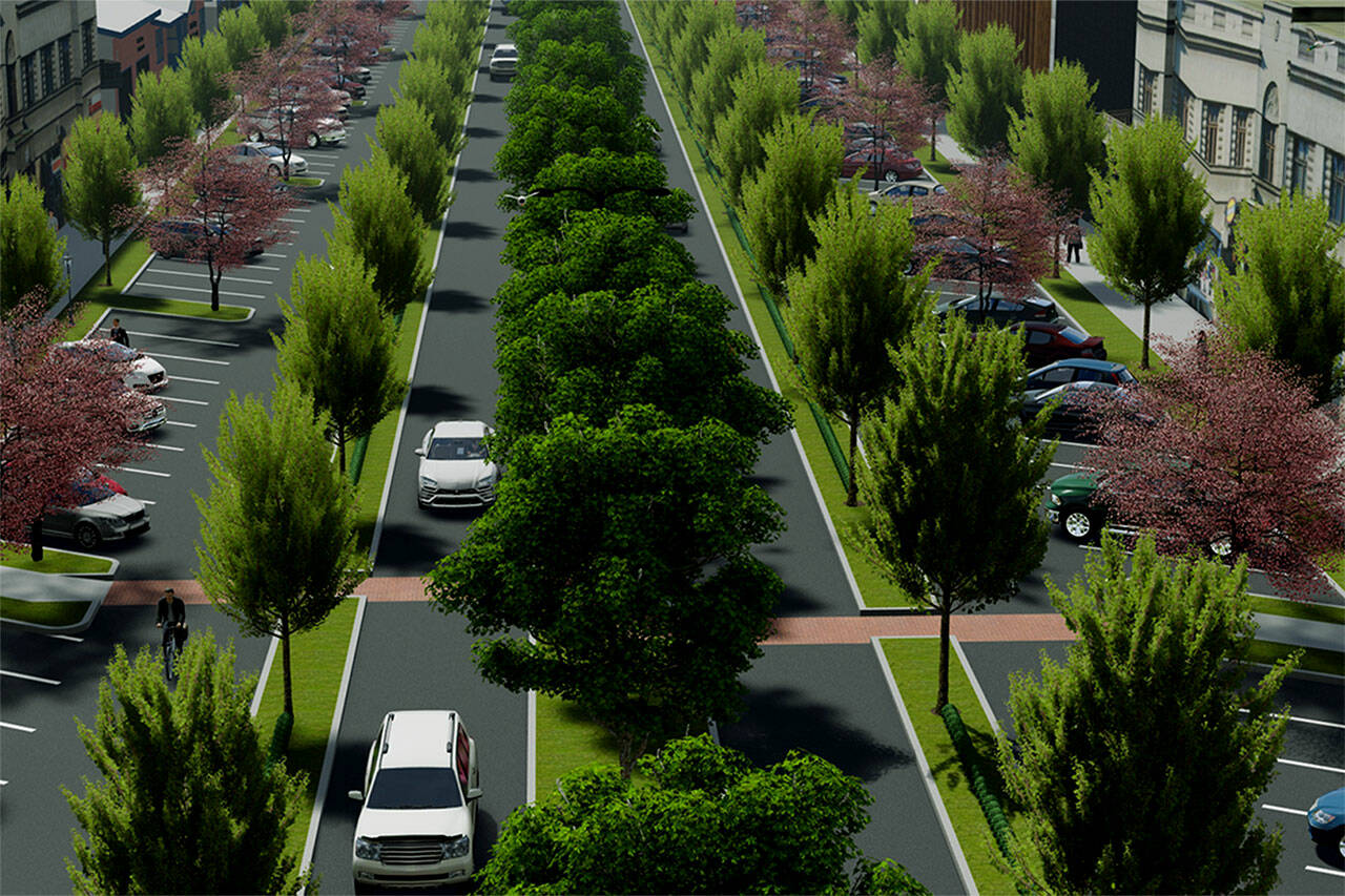 Conceptual rendering for a future section of Smokey Point Boulevard between 174th Place NE and 200th Street NE. (City of Arlington)