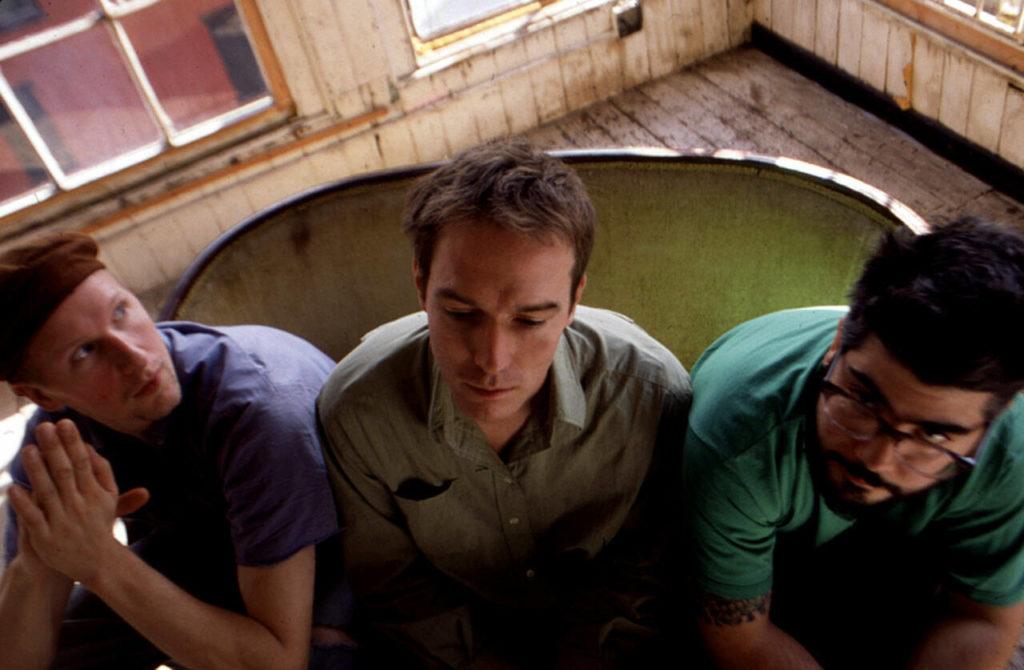 Phil Spirito, right, of Monroe, with members of his band Rex in the 1990s. (Alev Yasatan photo)
