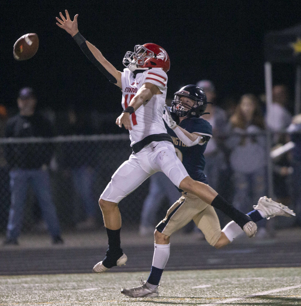 Stanwood’s during the Stilly Cup on Friday, Sept. 30, 2022 in Arlington, Washington. (Olivia Vanni / The Herald)
