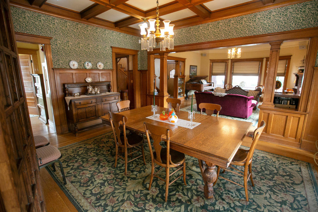 The interior of the Van Valey House is adorned with many original pieces of furniture and other art and furnishings from the early 1900s. (Ryan Berry / The Herald)
