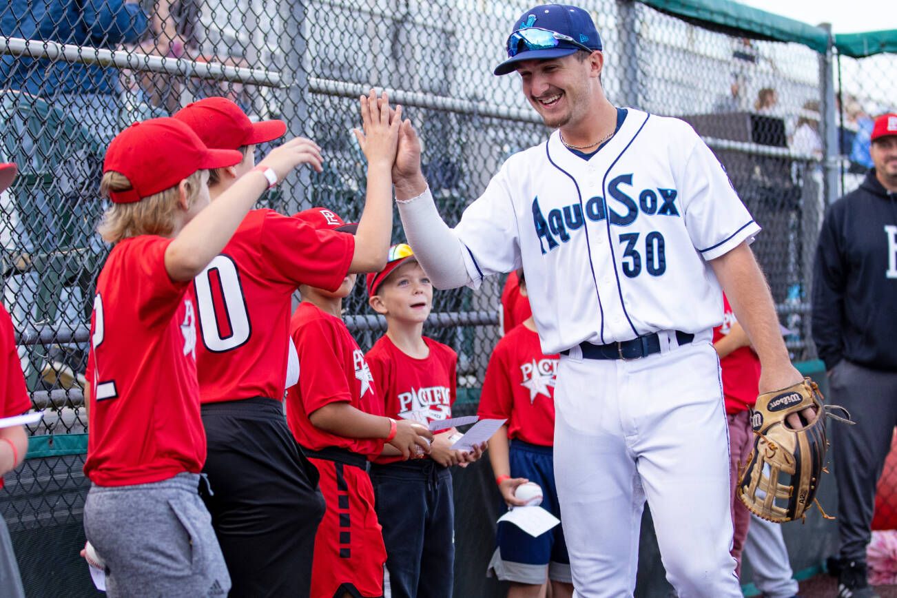 The AquaSox's Trent Tingelstad, a Marysville Pilchuck alum. (Shari Sommerfeld / Everett AquaSox).