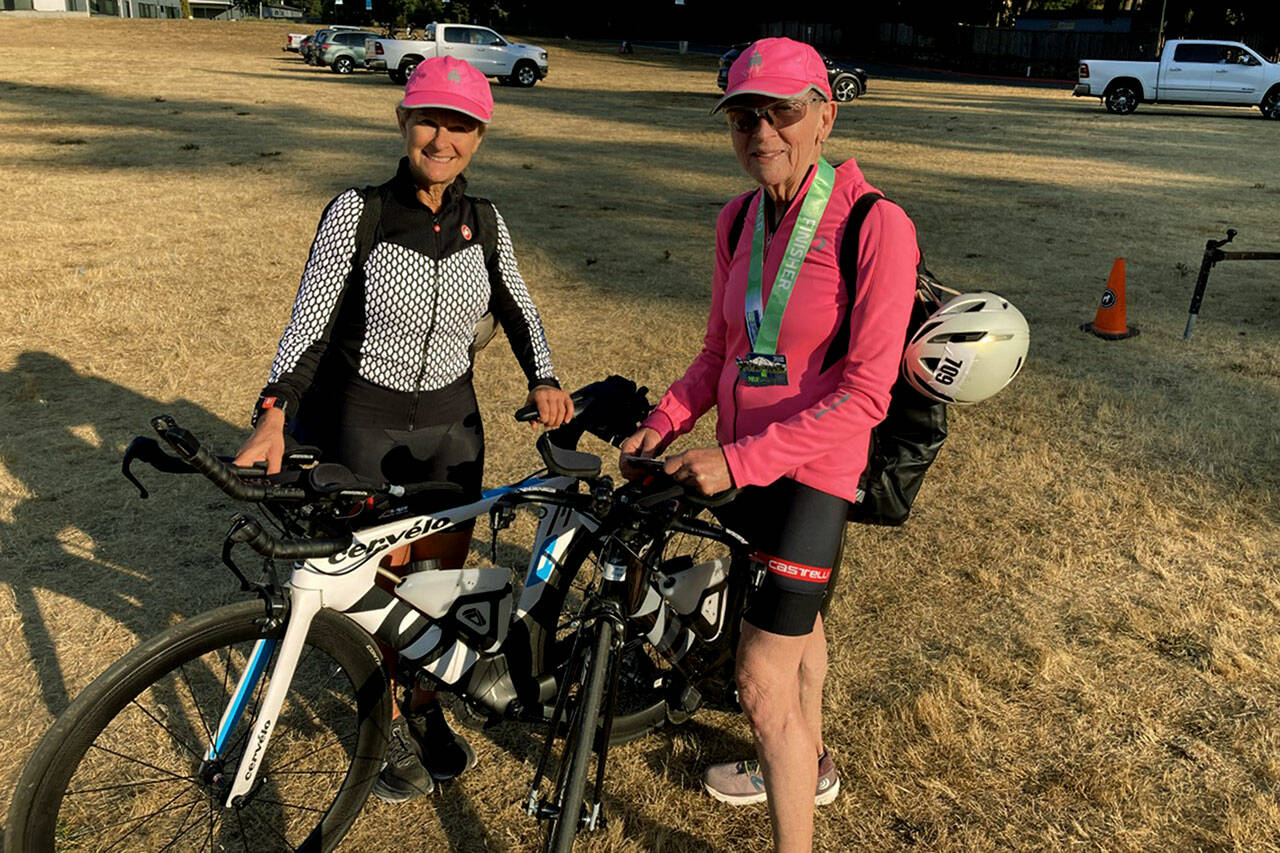 South Whidbey residents Brenda Lovie, left, and Sandi Lusk are headed to the Ironman 70.3 World Championships in Finland next year. (Photo provided)