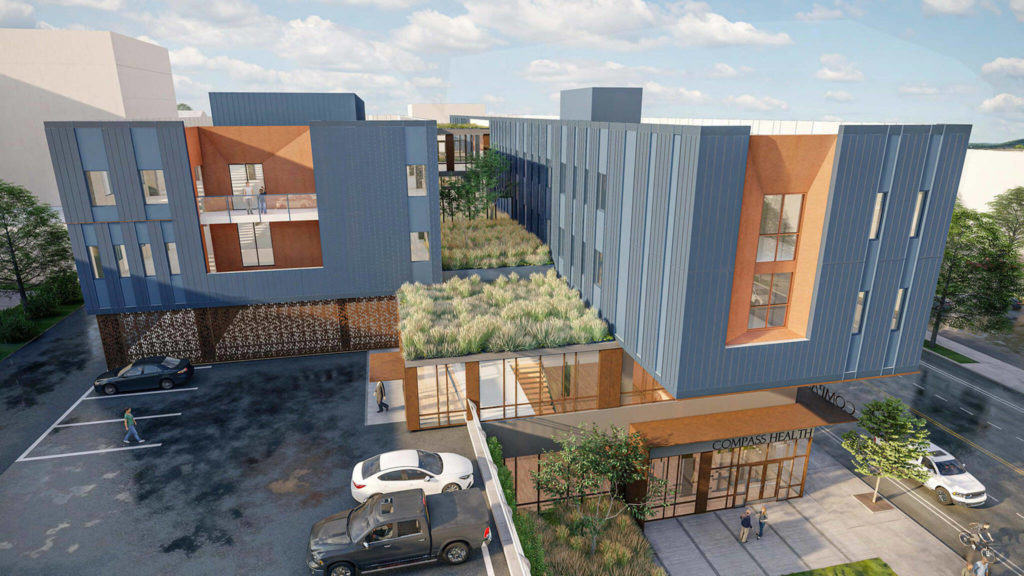 A rendering of the new Compass Health Broadway Campus.
