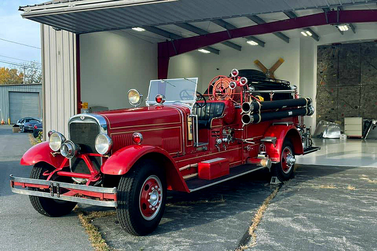 A 1934 Seagrave fire engine sits in Ipswich, Mass. where it first entered service (Photo courtesy of James Sullivan)