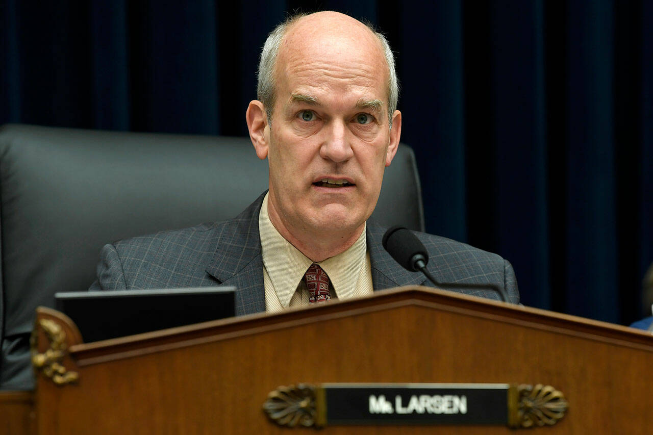 Rep. Rick Larsen, D-Wash., a member of the House subcommittee on aviation, speaks during a hearing on Capitol Hill in Washington, in May 2019, on the status of the Boeing 737 Max aircraft. (Susan Walsh / Associated Press)