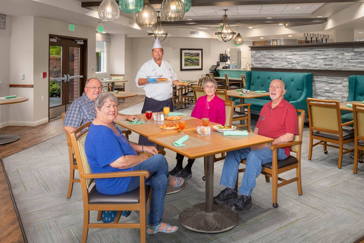 For someone to feel respect in a senior living residence, for example, residents need to be proud of their home and want it to succeed. This feeling comes from all the people living and working in the community, including residents, employees, families and their supporters. Photo courtesy Quail Park of Lynnwood.