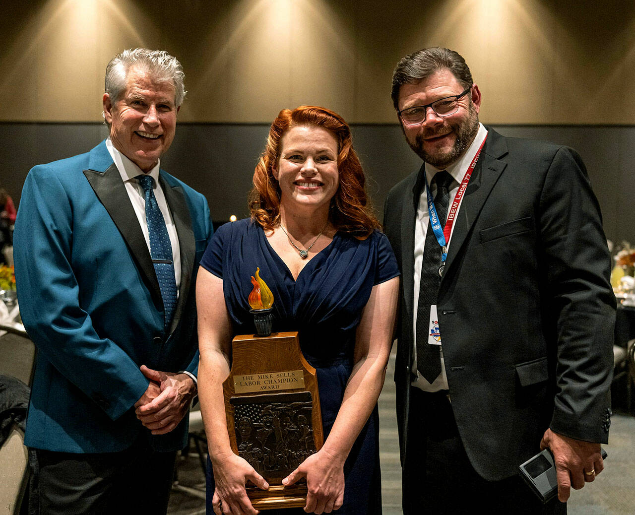 Dan Murphy, left, Mary Fosse and Rex Habner. (BadgleyPhotography.com / Snohomish & Island County Labor Council)