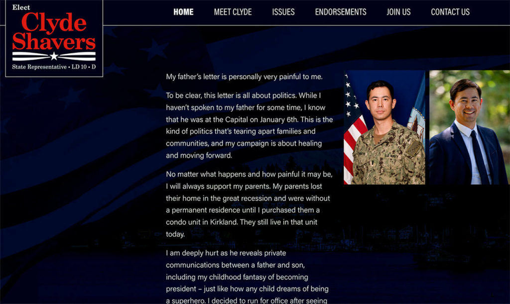 Statement on Clyde Shavers’ website. (Screenshot)
