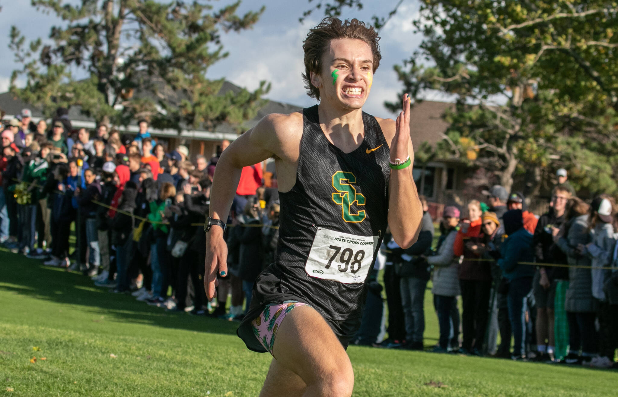Shorecrest senior Luke Schmidt capped his success-filled prep career with a fourth-place state medal in the 3A boys race. (TJ Mullinax / For The Herald)