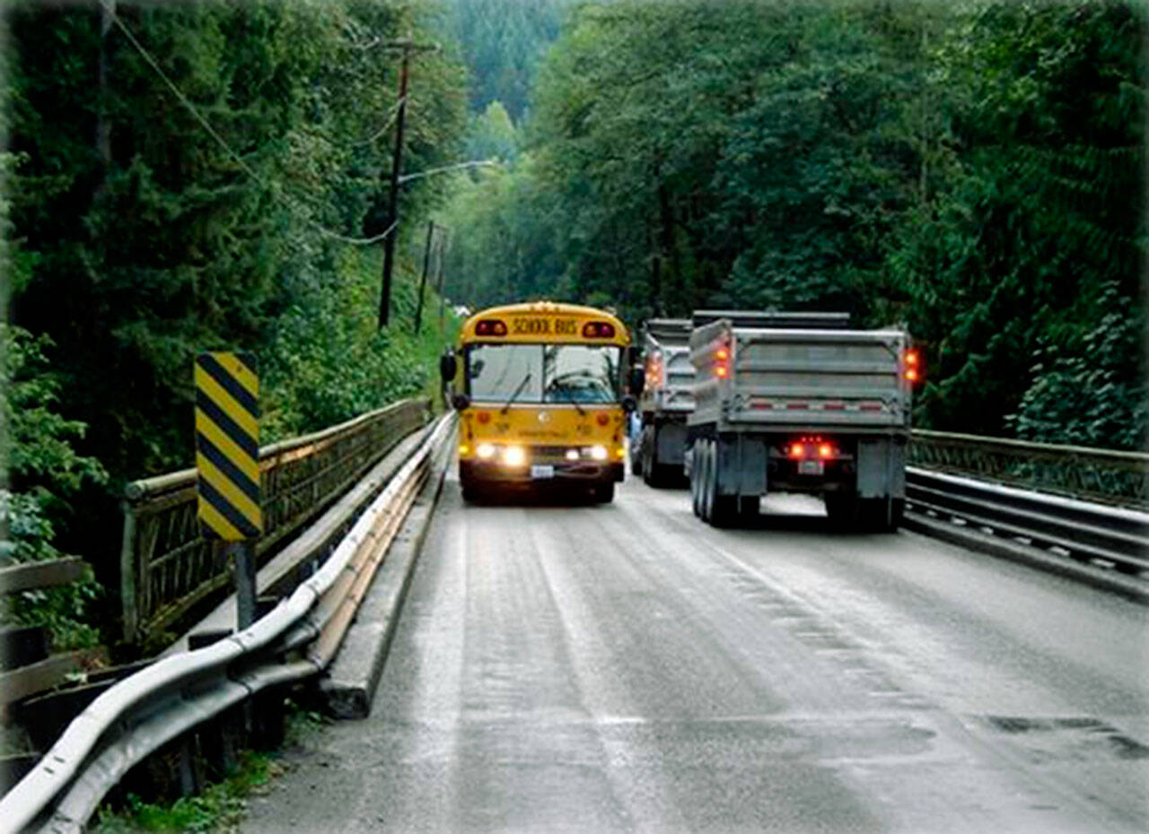 The Granite Falls Bridge on the Mountain Loop Highway. (Snohomish County)
