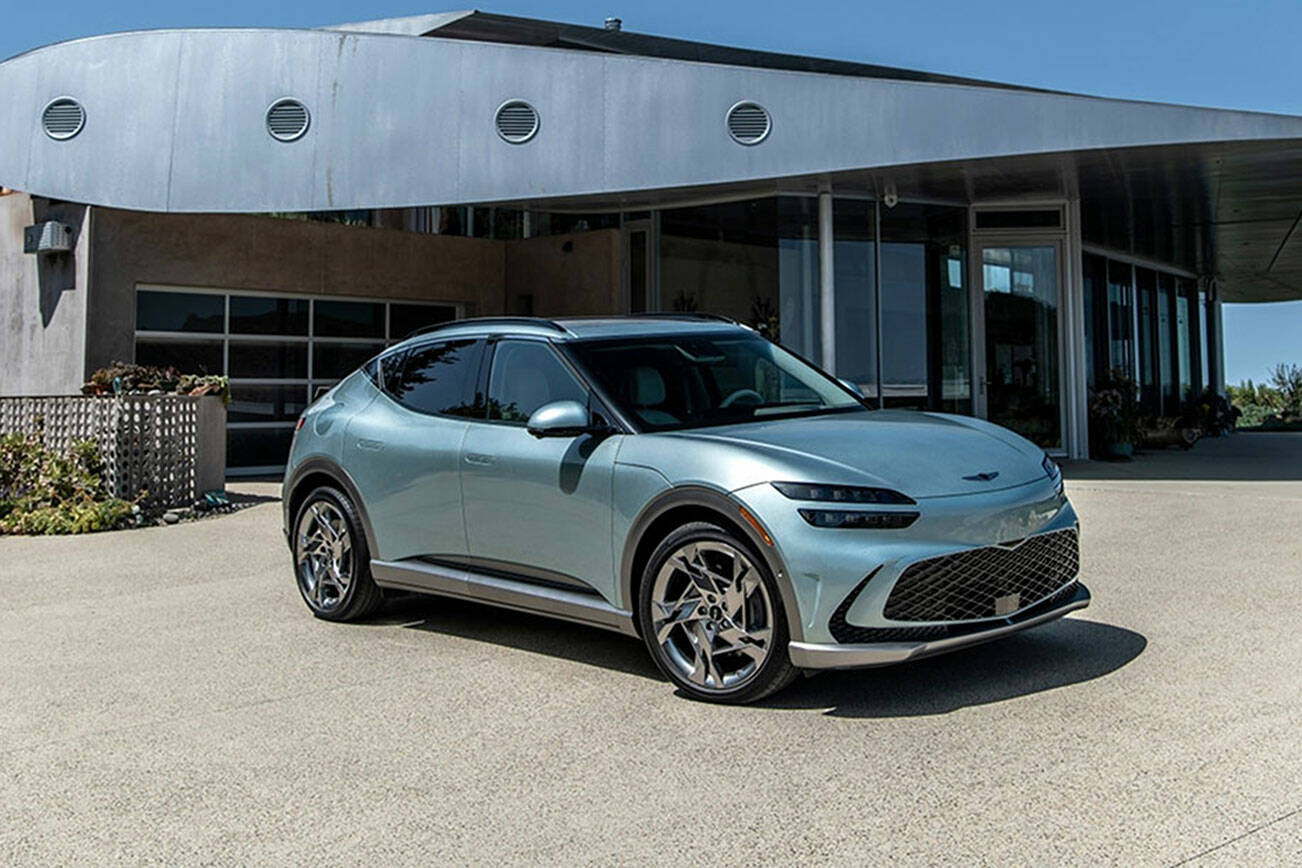 The all-electric 2023 Genesis GV60 luxury compact crossover has seating for five. (Genesis)