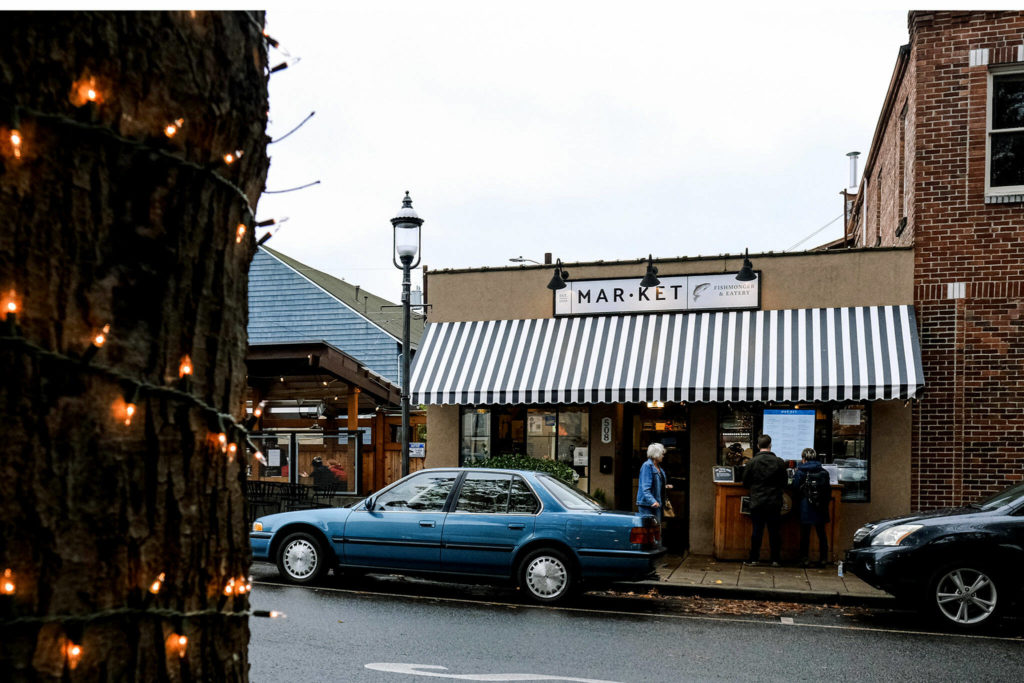 Market in Edmonds is your casual stop for all things seafood, from the classic lobster roll to the not-so-classic chowder fries. (Taylor Goebel / The Herald)
