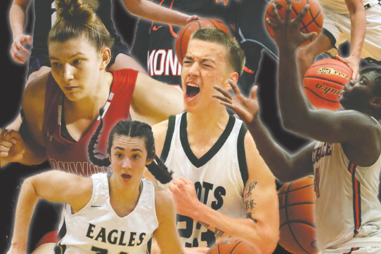 Top row (left-right): Kamiak’s Bella Hasan, Monroe’s Adria Lincoln, Jackson’s Sylas Williams. Middle row (left-right): Stanwood’s Vivienne Berrett, Shorecrest’s Parker Baumann. Bottom row (left-right): Arlington’s Jenna Villa, Mountlake Terrace’s Zaveon Jones. (Herald photos)