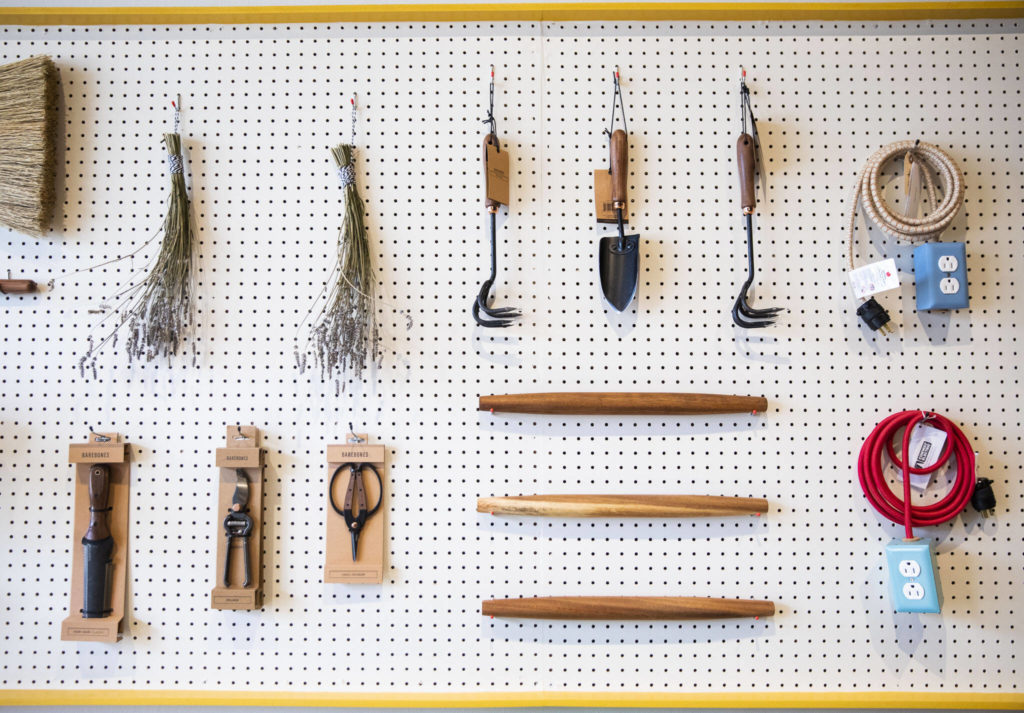 Gardening tools and other household items available at Petrikor on Sept. 15, in Everett. (Olivia Vanni / The Herald)

