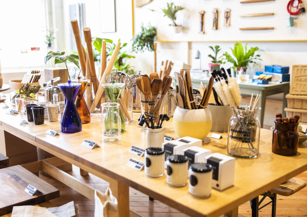 A curated selection of durable home goods available at Petrikor on Sept. 15, in Everett. (Olivia Vanni / The Herald)
