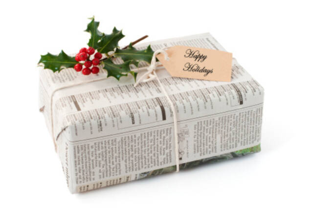 Using old newspapers or advertisement inserts as wrapping paper is a great way to give those items a second use and save trees. (WM)