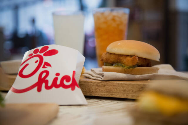 Chick-fil-A’s signature offering is a chicken sandwich. (Bloomberg News)