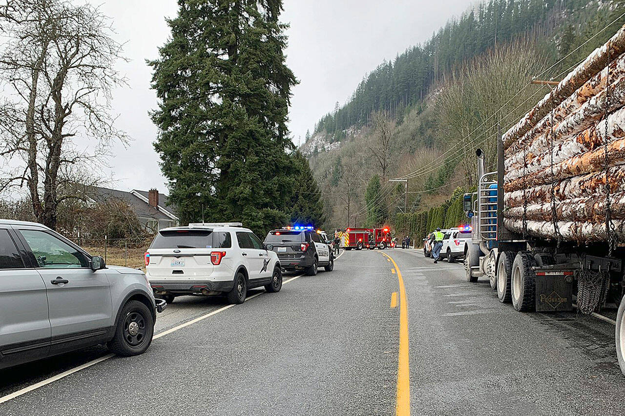 The Washington State Patrol was investigating a fatal crash involving multiple vehicles Thursday on Highway 530 near Oso. (Washington State Patrol)