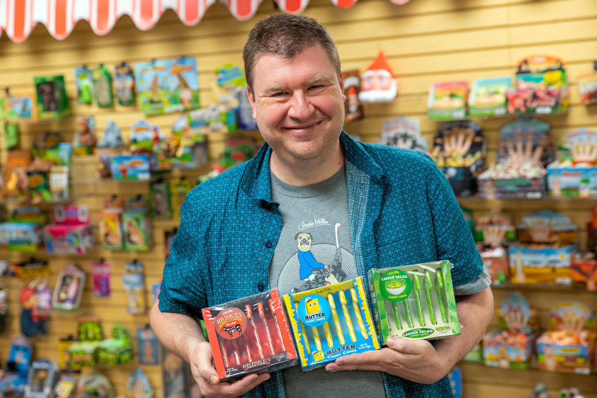 Brisket, sardine, Caesar salad Dare to eat Archie McPhee candy canes