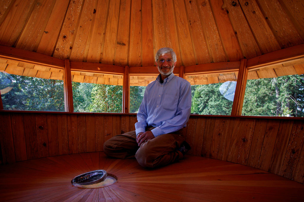Dan Neumeyer has been fascinated by yurts for decades. He built this yurt, which is currently on display in South Whidbey. (David Welton)
