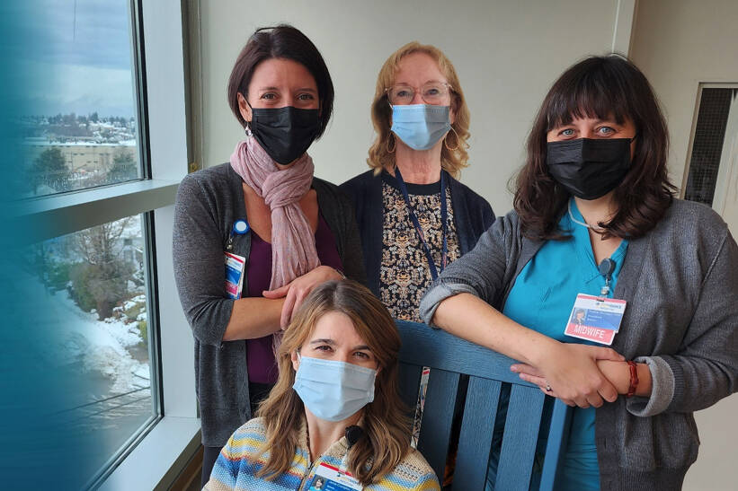 Providence certified nurse-midwives Olivia Eisner, Sarah Flay, Heather McGregor, and Jamie Crompton. Photo courtesy Providence Health