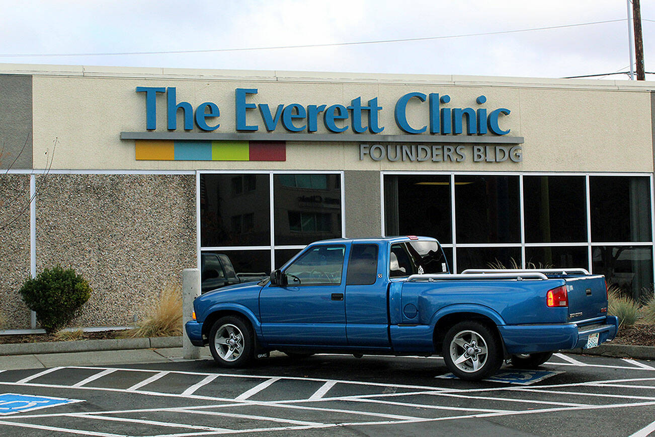 The Everett Clinic Founders Building on Wednesday, Nov. 23, 2022, in Everett. (Eric Schucht / The Herald)