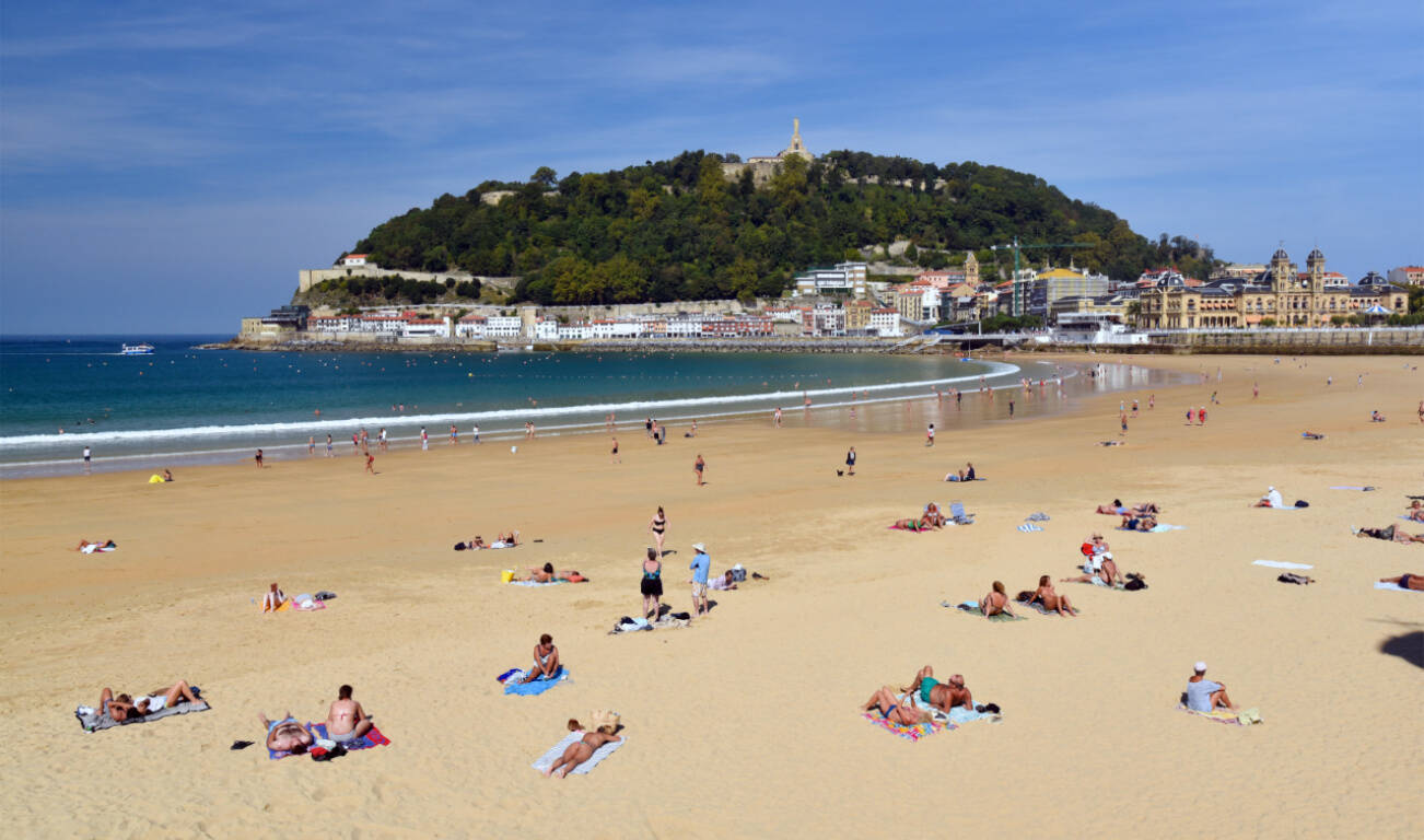 The golden sands of San SebastiÃ¡n welcome visitors to the spirited Basque country.