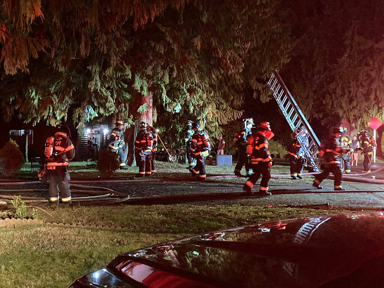 The Everett Fire Department on the scene of a residential fire early Wednesday morning, in Everett. (Everett Fire Department)