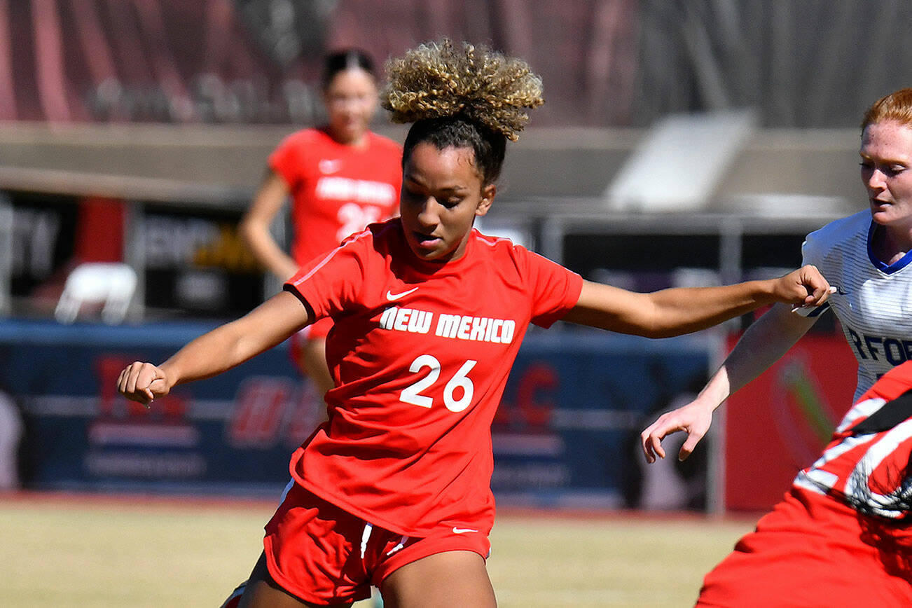 New Mexico women's soccer player Jadyn Edwards, a Jackson High School graduate. (University of New Mexico photo)