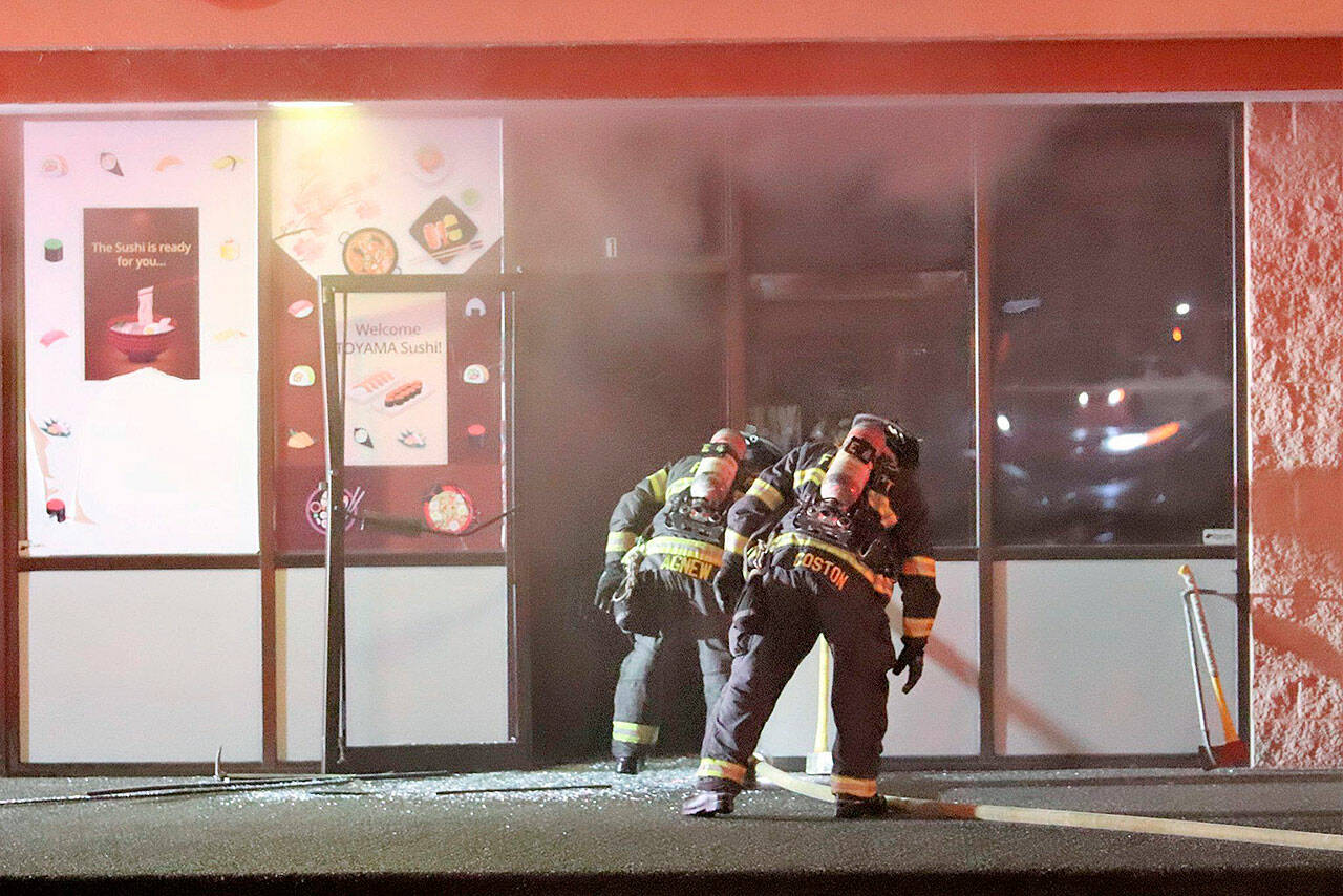 Everett firefighters responded to an early morning fire at a strip mall in the 10100 block of Evergreen Way. (Everett Fire Department)