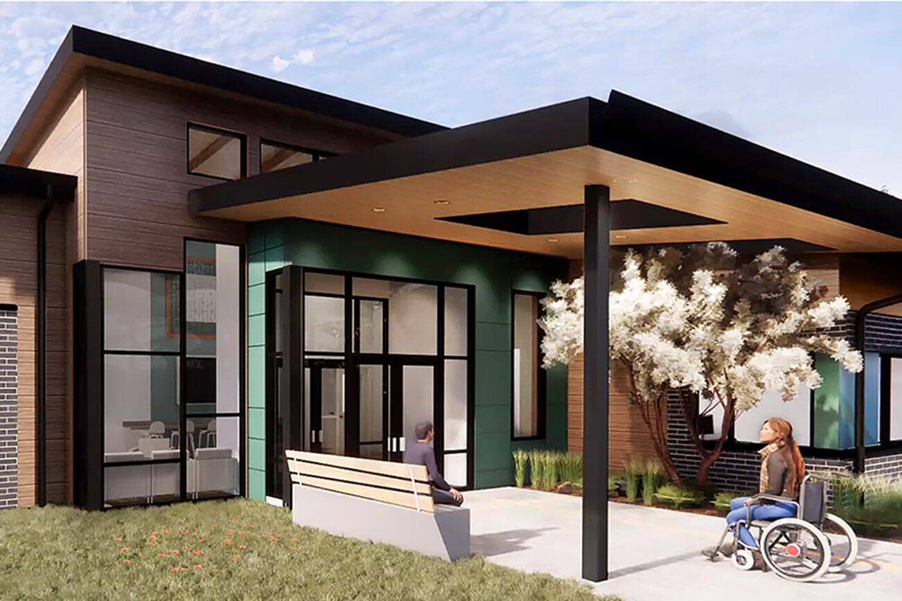 Design rendering of the planned 16-bed mental health treatment center north of Stanwood. (Washington State Health Care Authority)