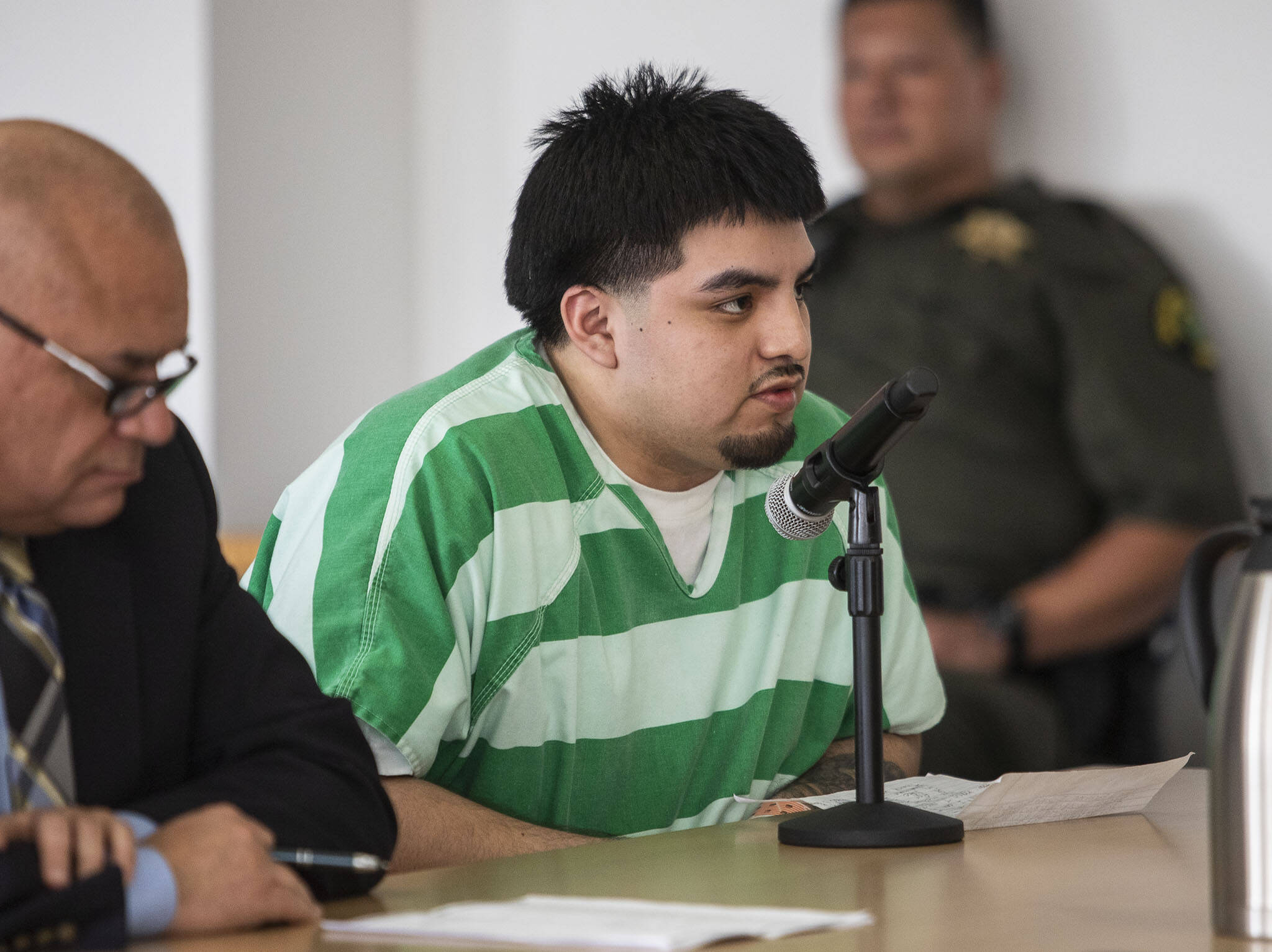 Ismael Cruz-Sanchez speaks at his sentencing at the Snohomish County Courthouse on Monday, in Everett. (Olivia Vanni / The Herald)