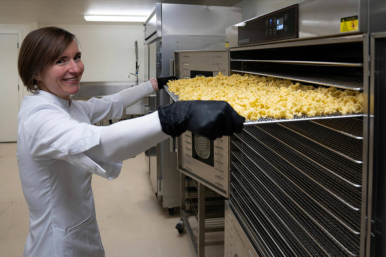 Aurora Echo recently launched her new business, Wildly Beloved Foods, to sell her organic pasta, which also comes in a spinach variety. (Photo by David Welton)