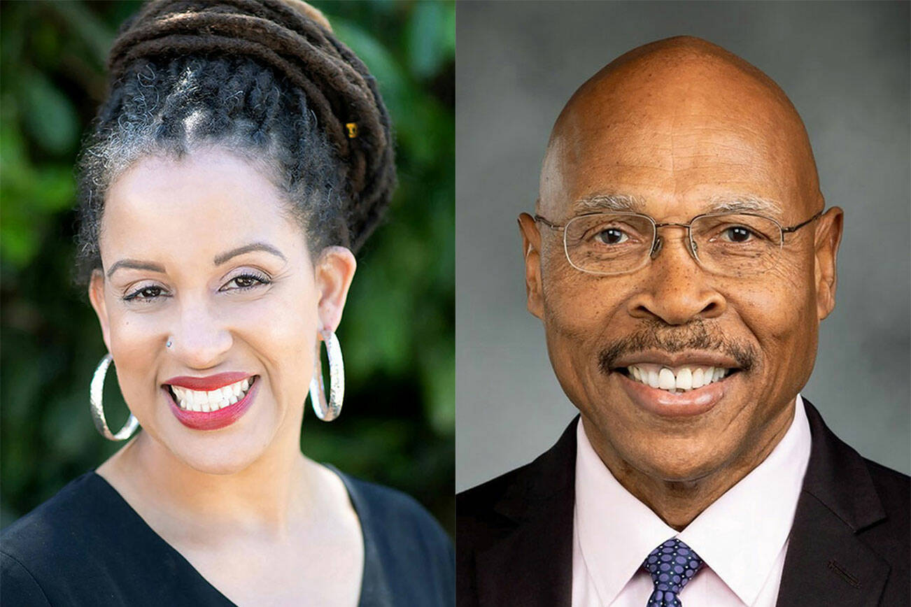 April Berg, left, and John Lovick