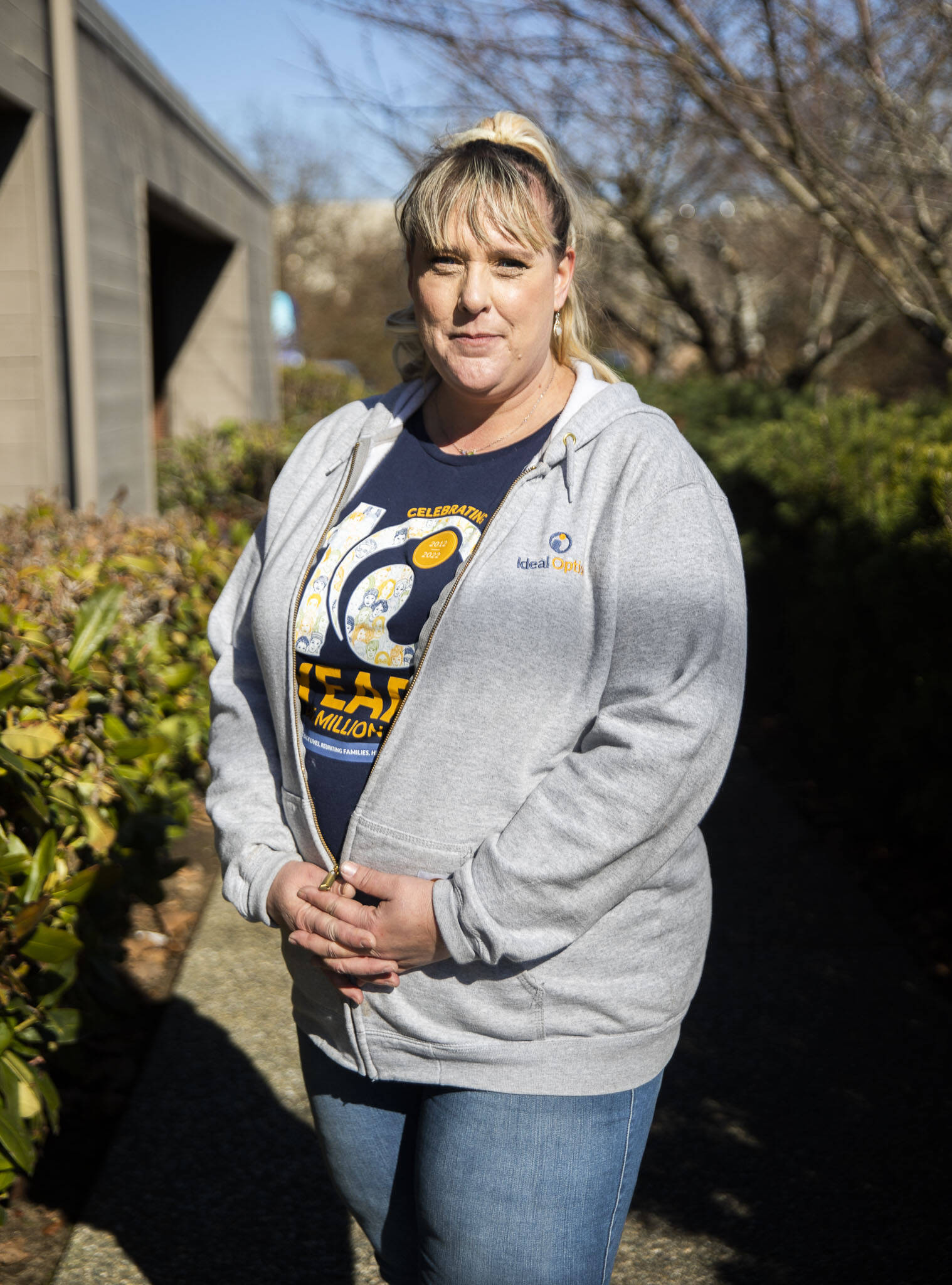 April Provost at an Ideal Option hosted multi-agency drug tack back event on Friday, in Marysville. (Olivia Vanni / The Herald)