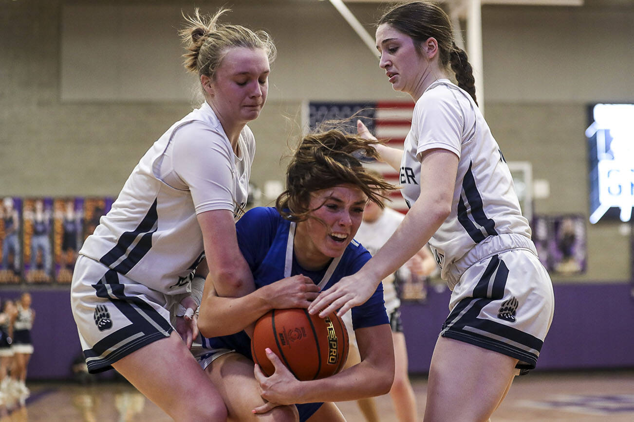 during a game between Glacier Peak and Bothell at Lake Washington High School in Kirkland, Washington on Thursday, Feb. 16, 2023.  (Annie Barker / The Herald)