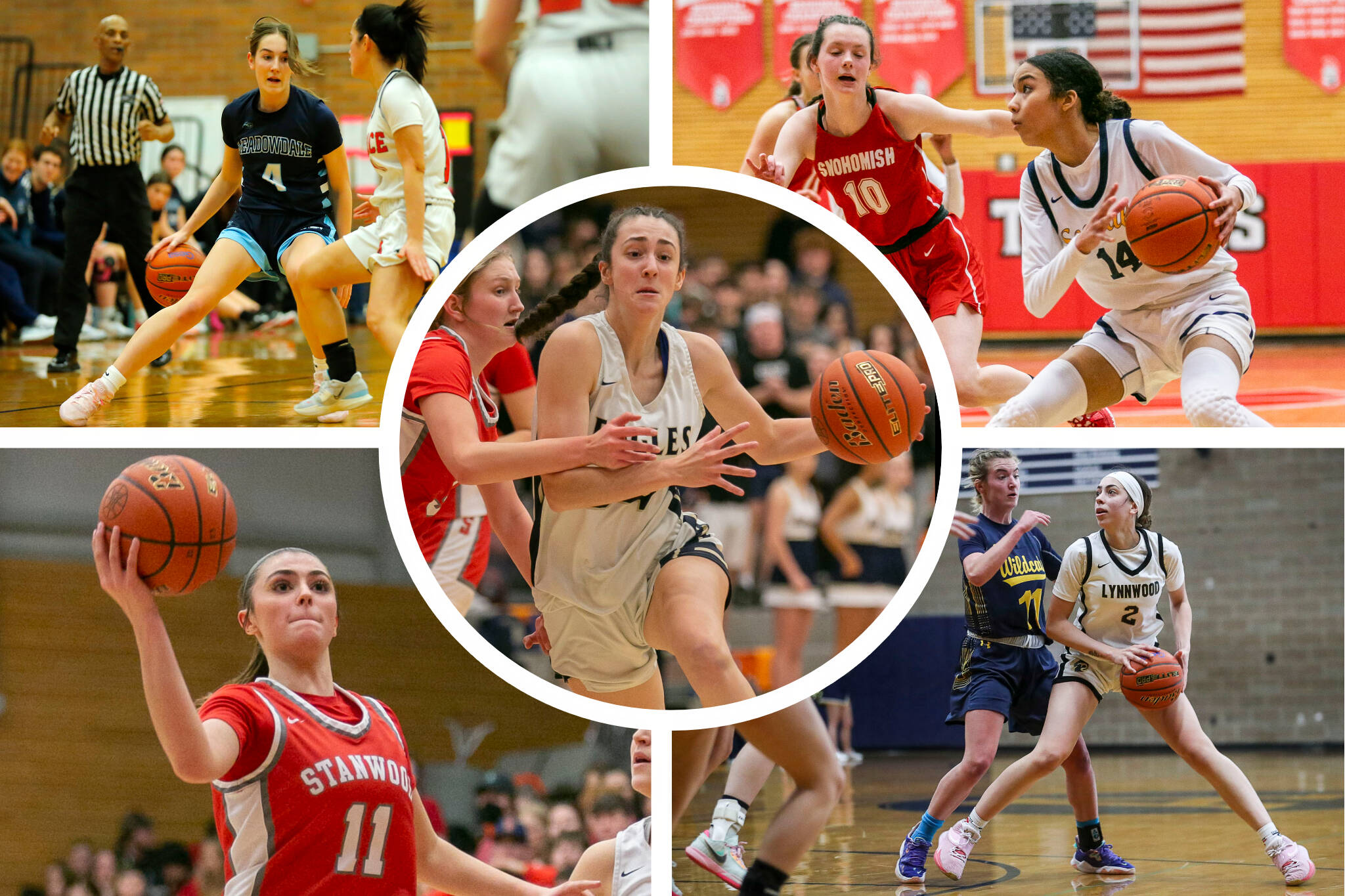 Five of the 12 teams in the Class 3A girls Hardwood Classic hail from Wesco. (Herald file photos)