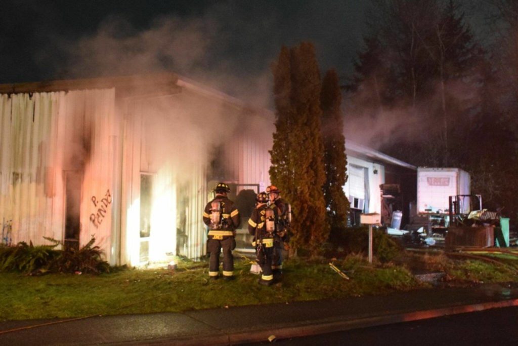 A commercial building was damaged by fire on the evening of Friday, March 4 in south Everett. The building was a former machine shop that had been closed and there were no injuries. (Everett Fire)
