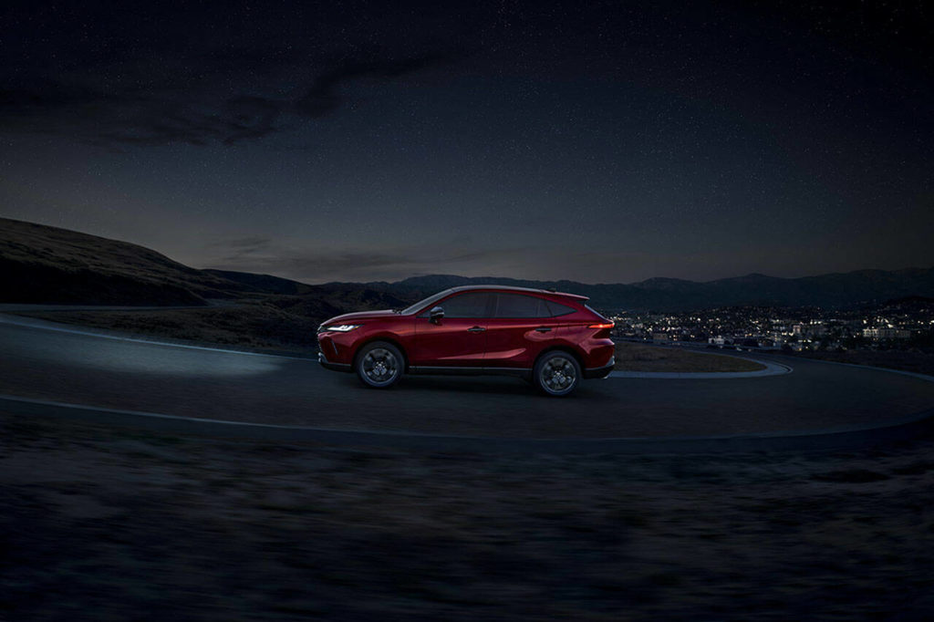 The Toyota Venza two-row mid-size SUV has seating for five. The new Nightshade model is shown here. (Toyota)
